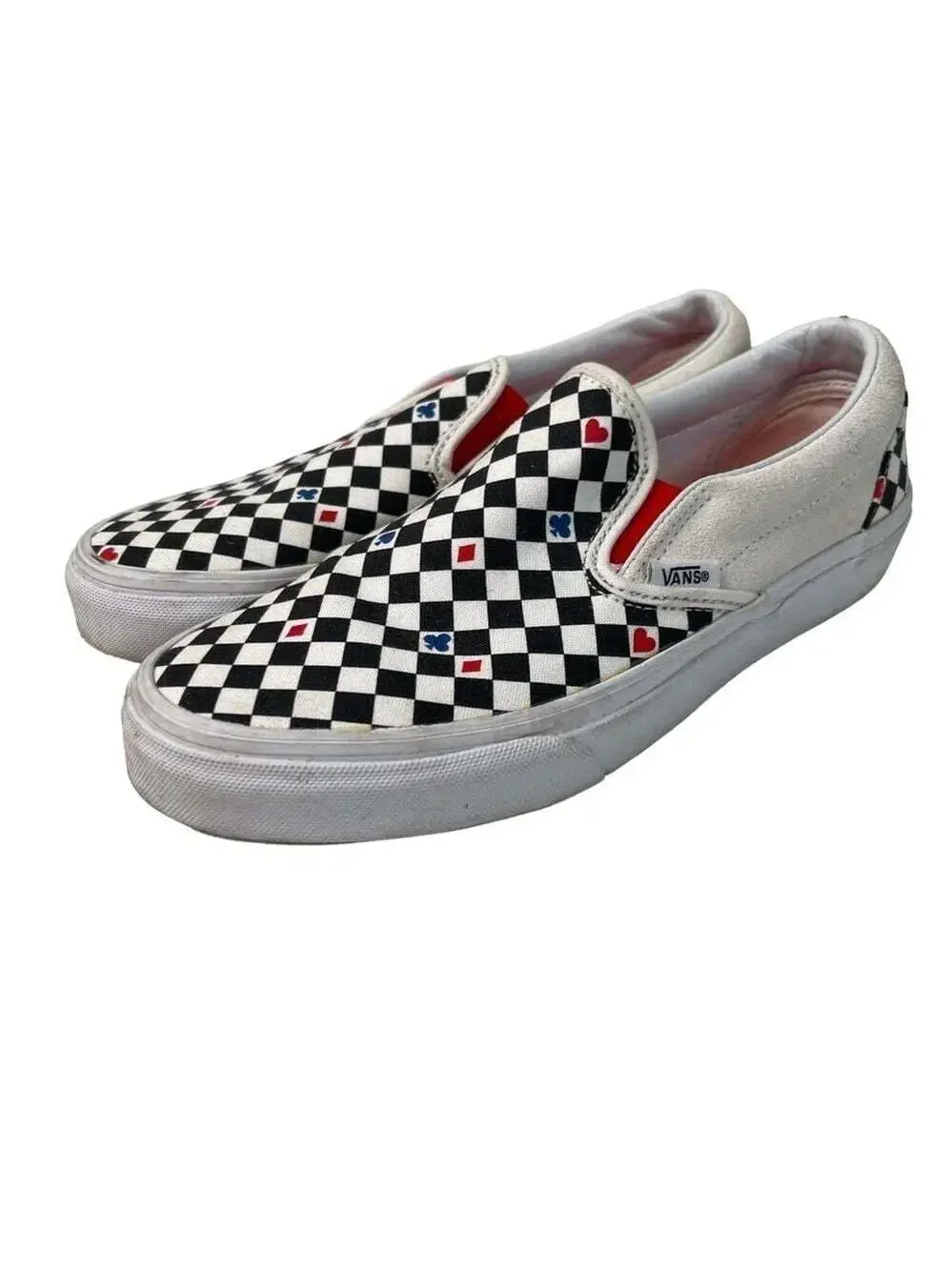 Vans Checkerboard Playing Card Slip On Sneakers Womens 7 Mens 5.5 Rare